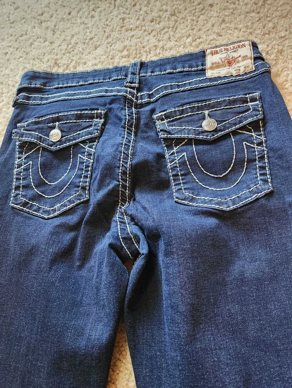 True Religion Women's Dark Blue Becca Mid Rise Bootcut Jeans - Picture 10 of 12